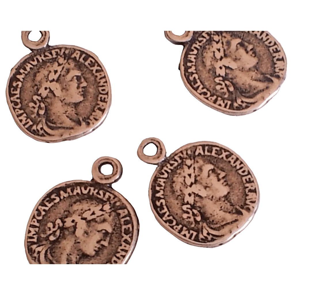 Old Coins Charms for making jewels. Pendants for making jewels. Lot of 10 pcs.