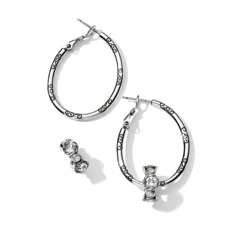 Oval Hoop Charm Earrings