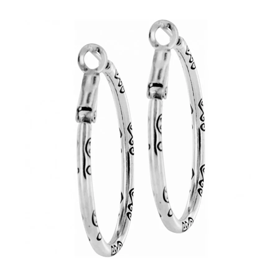 Oval Hoop Charm Earrings