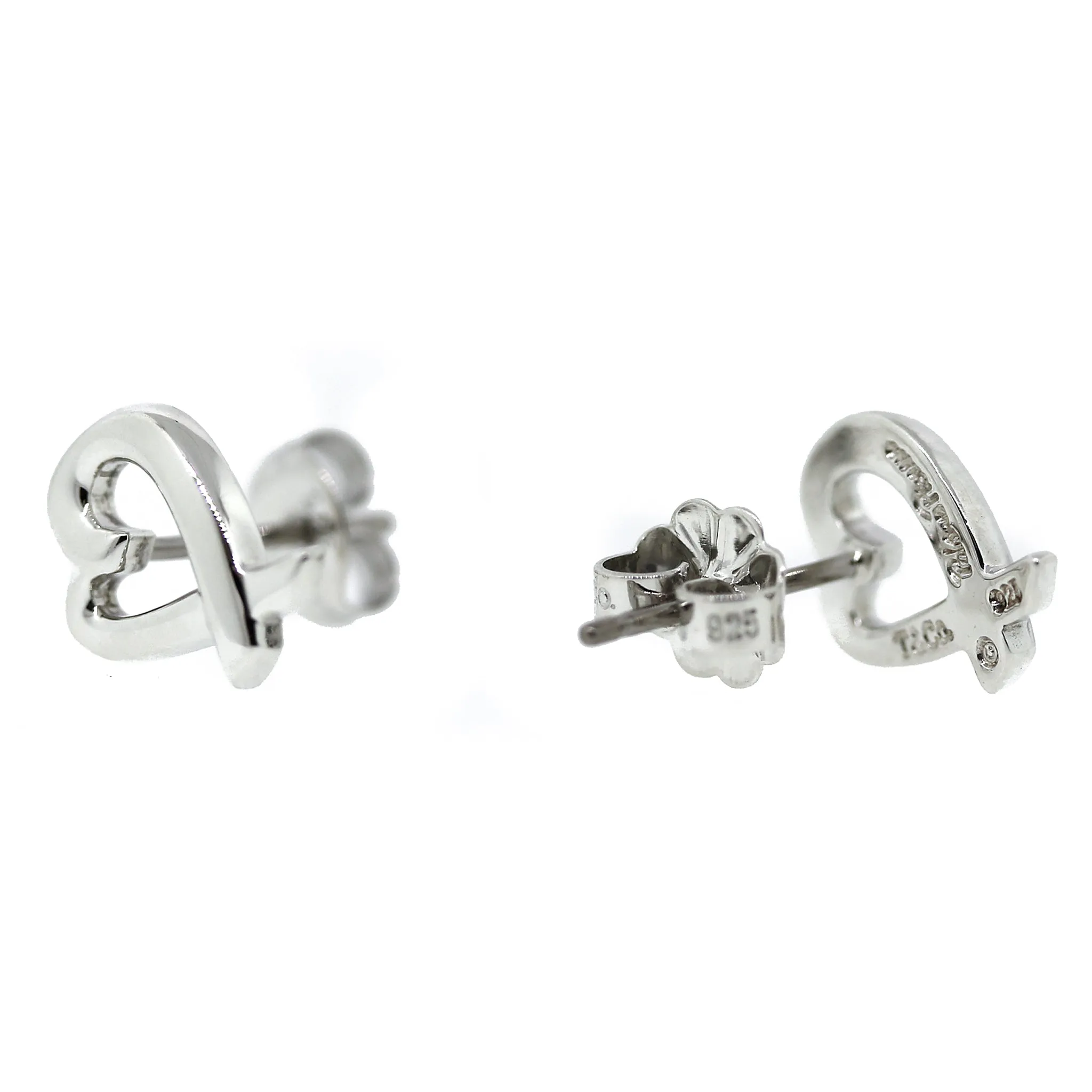 Paloma Picasso Loving Heart Sterling Silver Stud Earrings