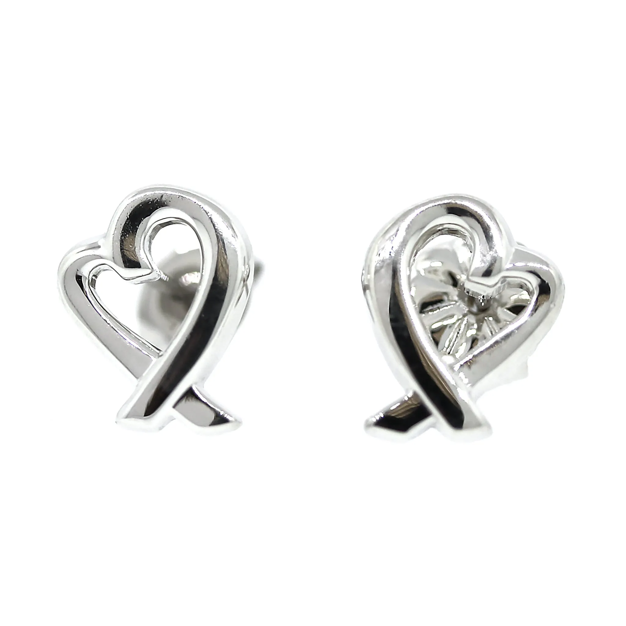 Paloma Picasso Loving Heart Sterling Silver Stud Earrings