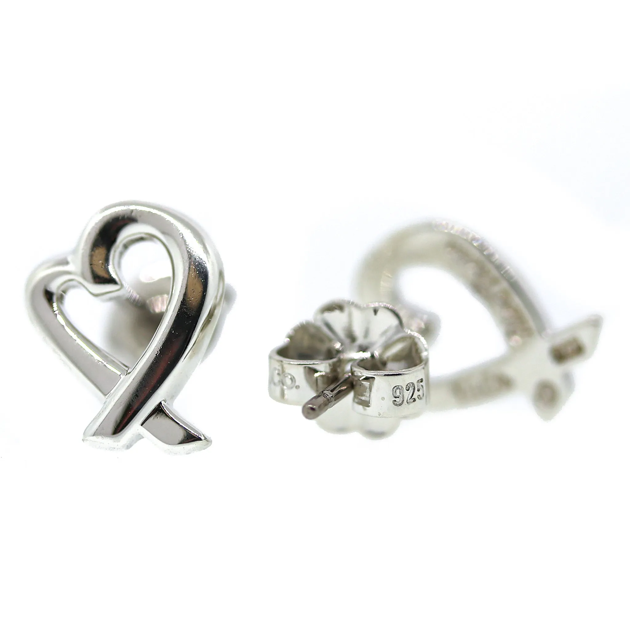 Paloma Picasso Loving Heart Sterling Silver Stud Earrings