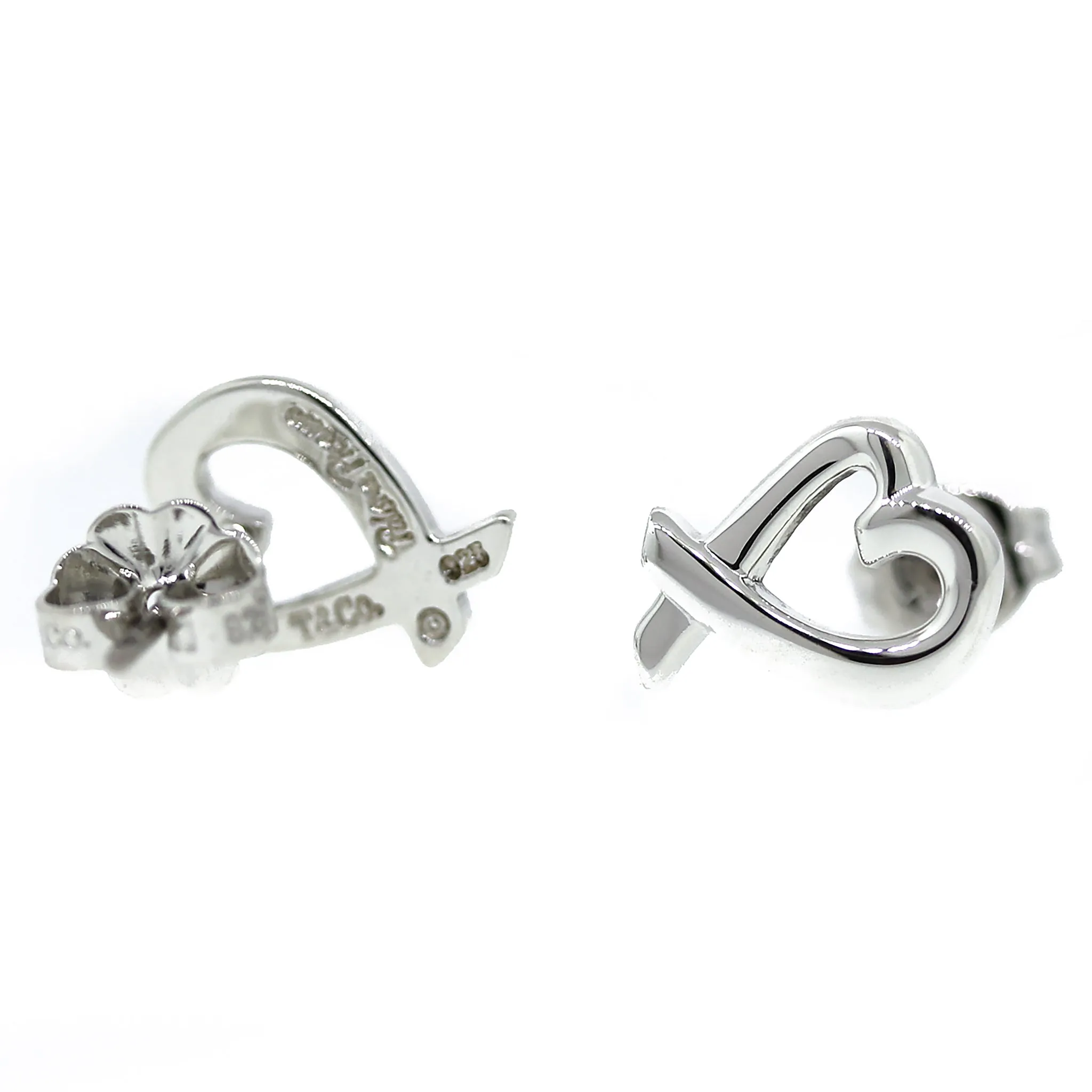 Paloma Picasso Loving Heart Sterling Silver Stud Earrings