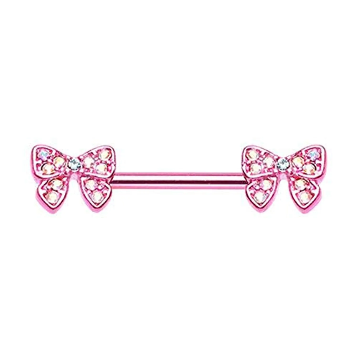 Pink Dainty Bow-Tie Sparkle WildKlass Nipple Barbell Ring