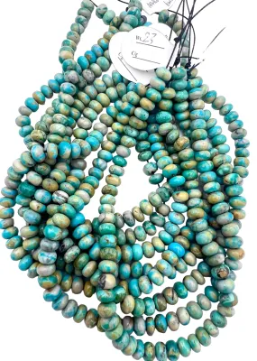 RARE Nevada Fox Turquoise 6mm Rondelle Beads, 9 inch strand