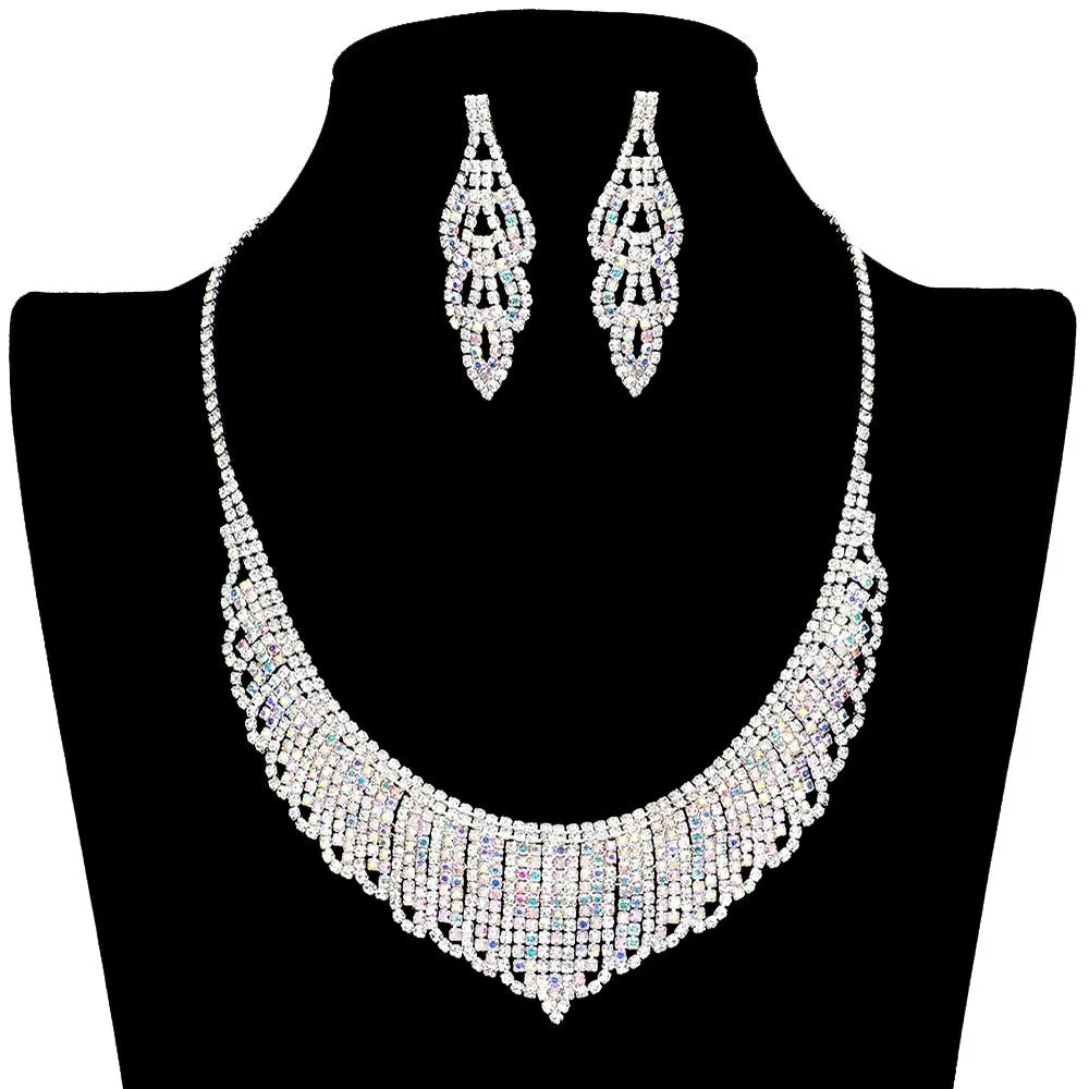 Rhinestone Collar Jewelry Set