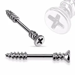 Screw Shaped WildKlass Nipple WildKlass Bar 316L Surgical Steel