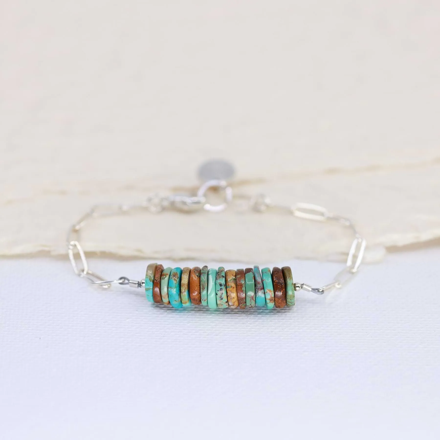 Shiprock - New Mexico Turquoise Silver Stacking Bracelet