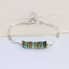 Shiprock - New Mexico Turquoise Silver Stacking Bracelet