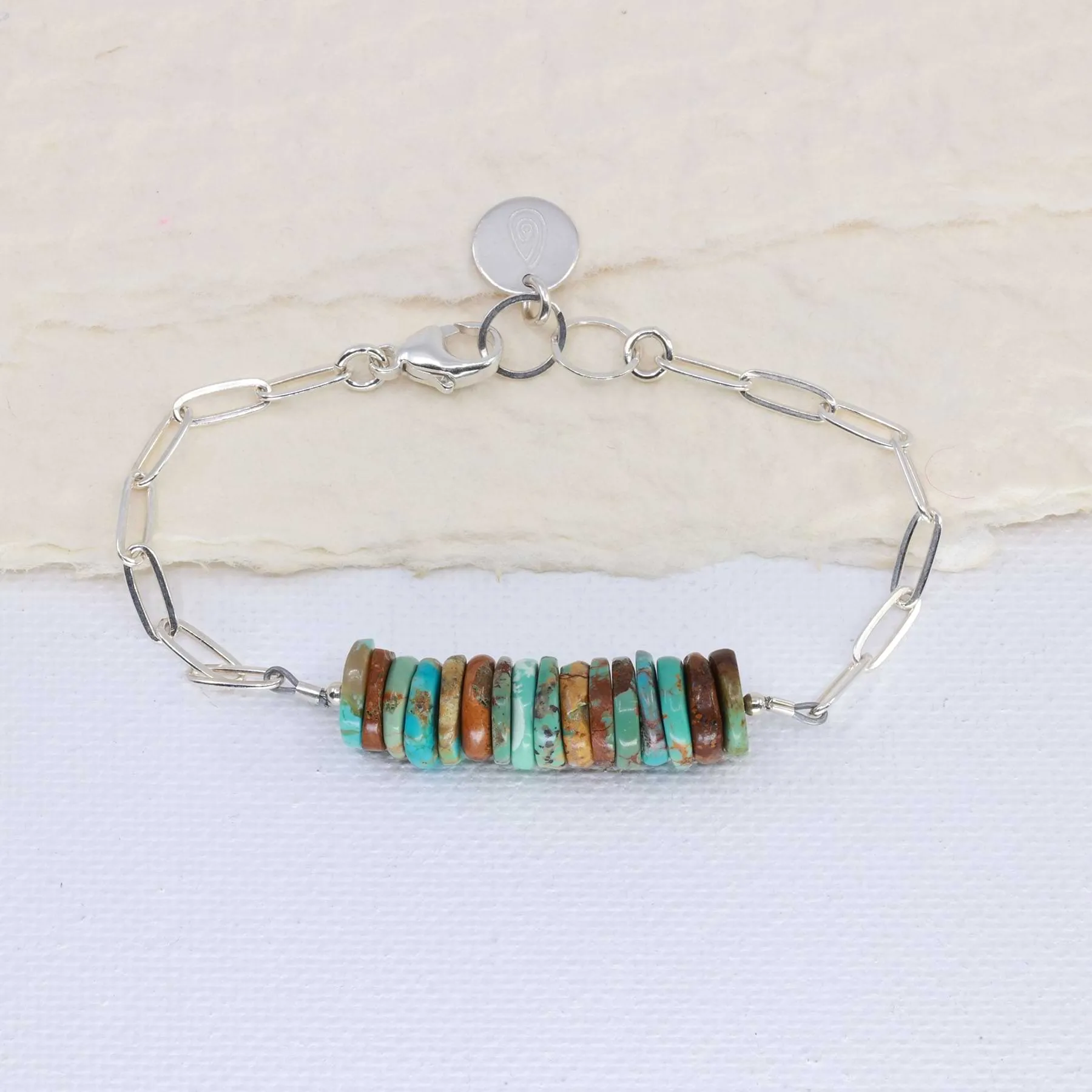 Shiprock - New Mexico Turquoise Silver Stacking Bracelet