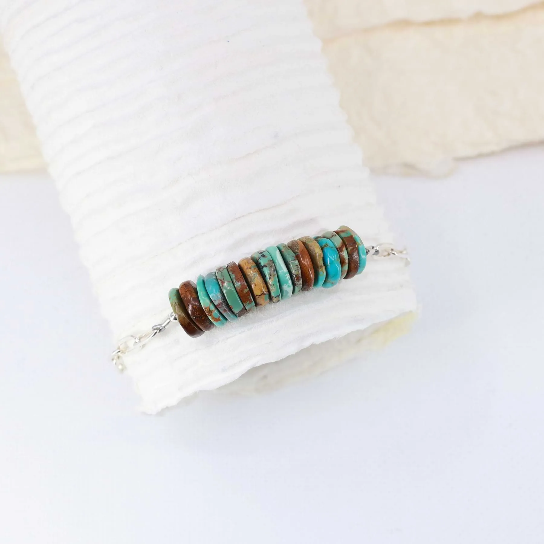 Shiprock - New Mexico Turquoise Silver Stacking Bracelet