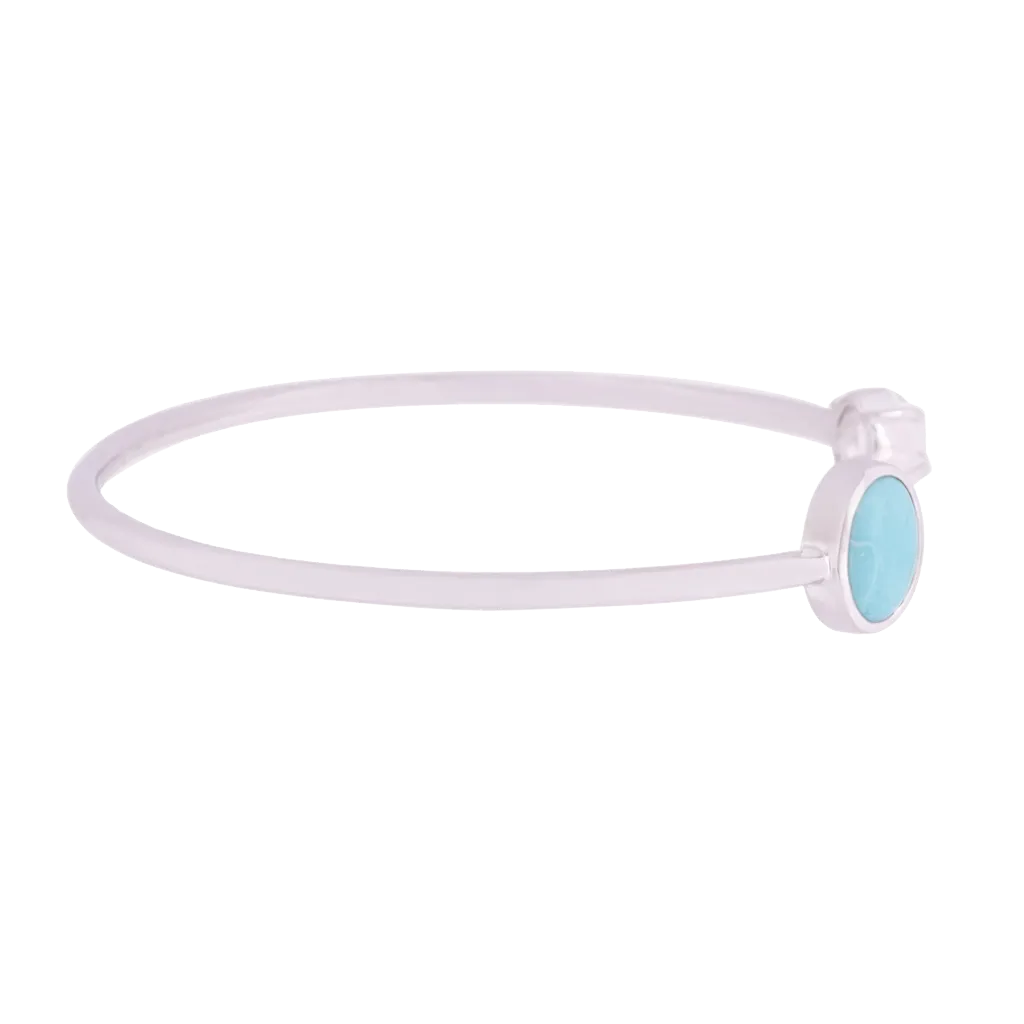 Signature Herkimer and Oval Turquoise Wire Bracelet