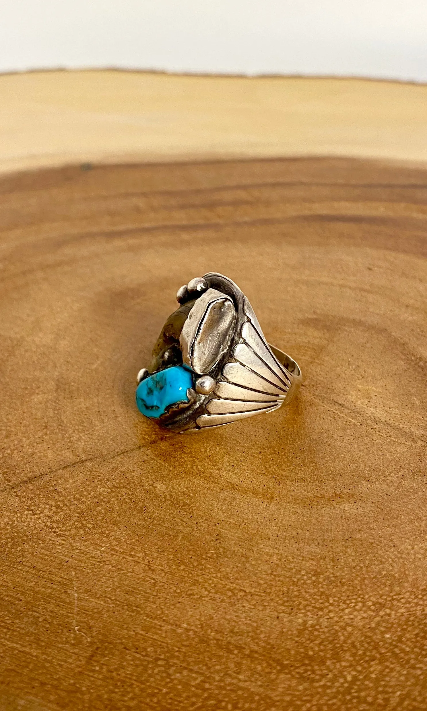 SILVER RUSH Vintage Turquoise and Sterling Silver Ring | Size 9 1/2