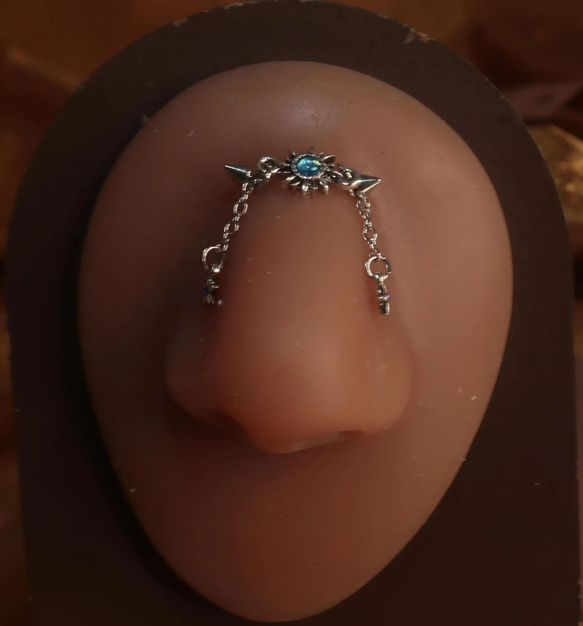 Silver Star Blue Bridge Piercing Jewelry