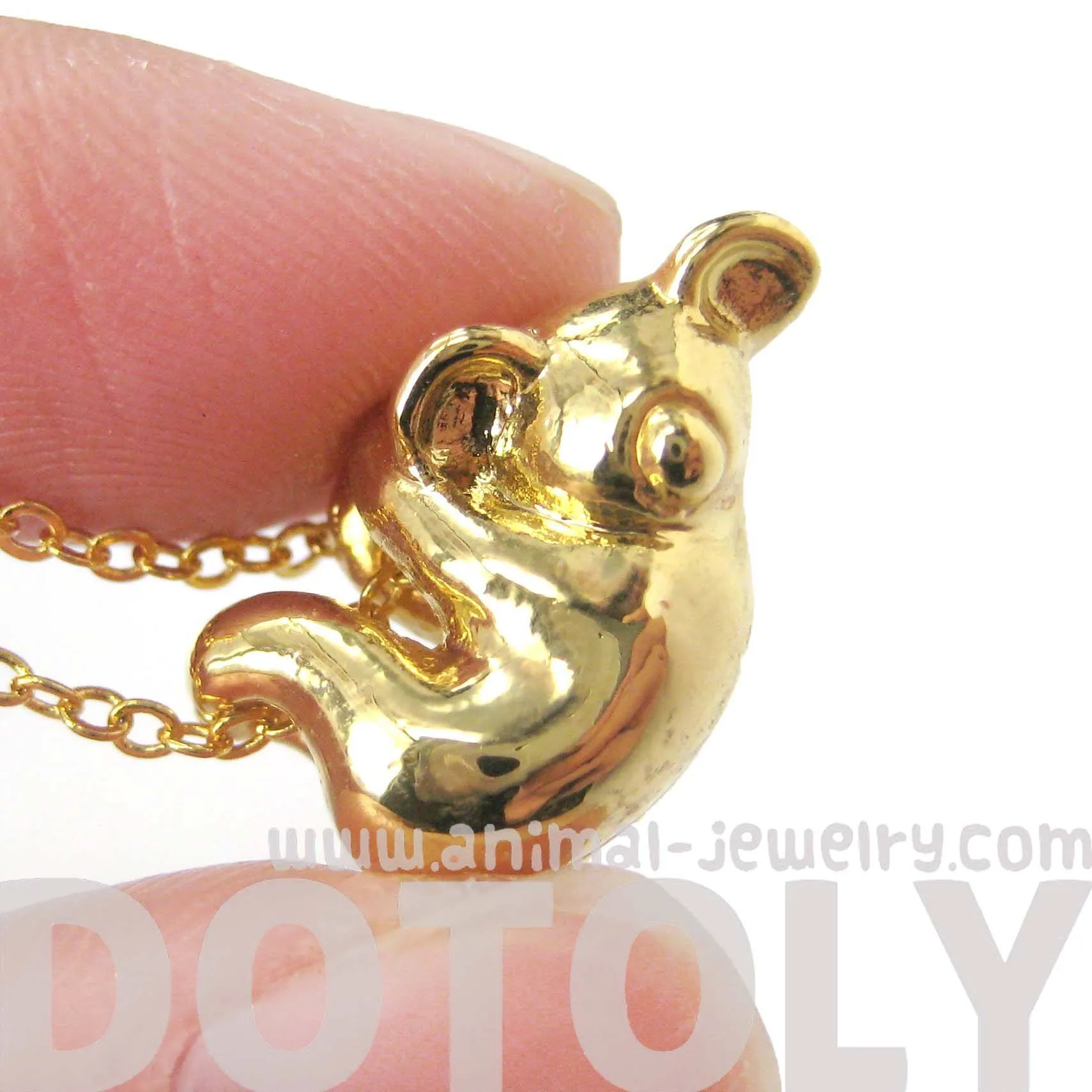 Sleek Abstract Koala Bear Shaped Animal Pendant Necklace in Gold | DOTOLY