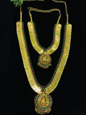 South Indian Gold Coin Necklace Set For Women