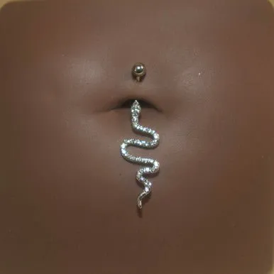 Steel Long Snake Navel Belly Button Ring Body Piercing