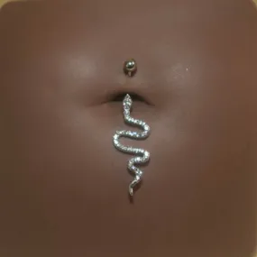 Steel Long Snake Navel Belly Button Ring Body Piercing