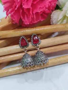 Stylish German Silver Jhumka Jhumki Earrings