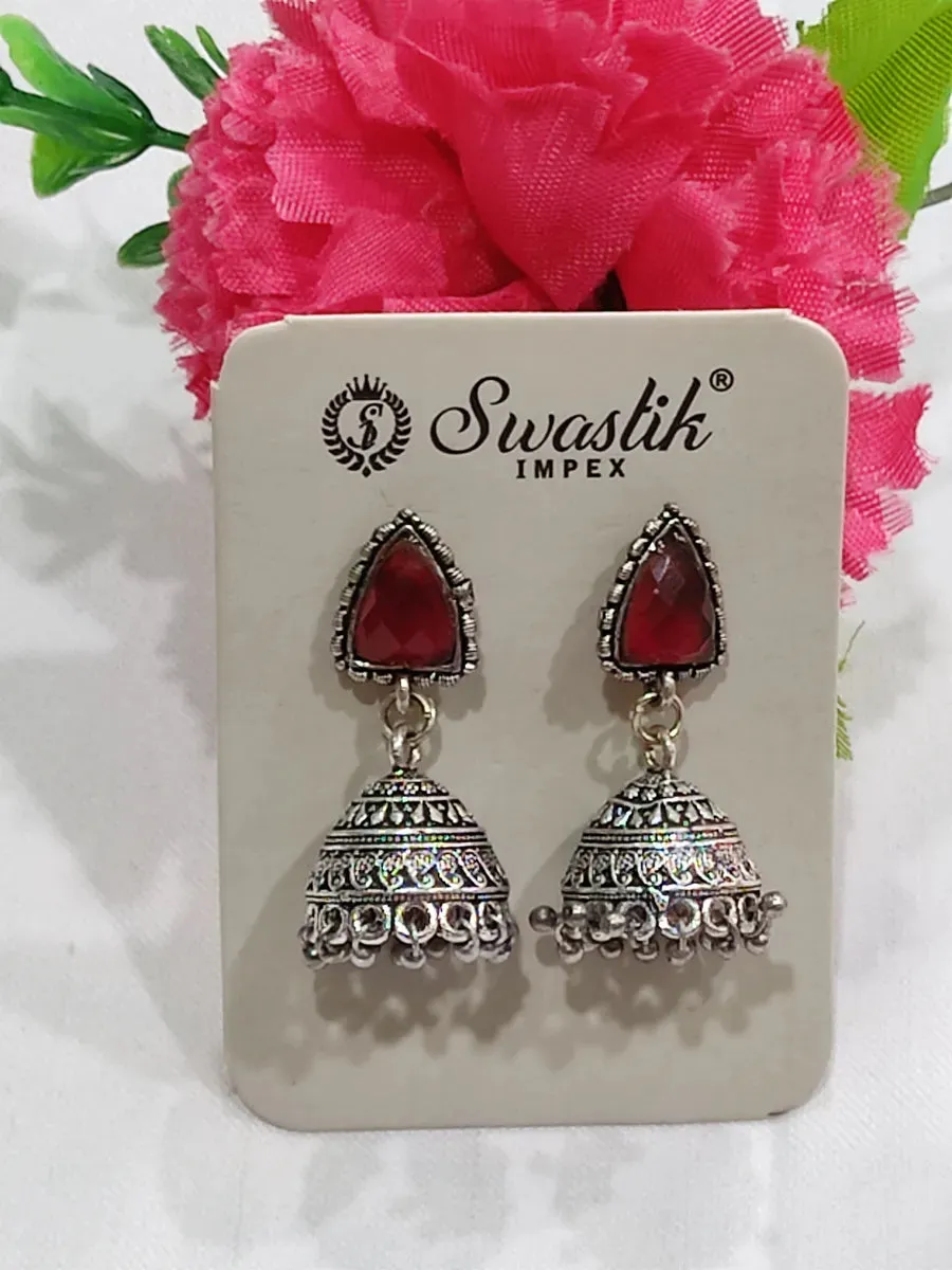 Stylish German Silver Jhumka Jhumki Earrings