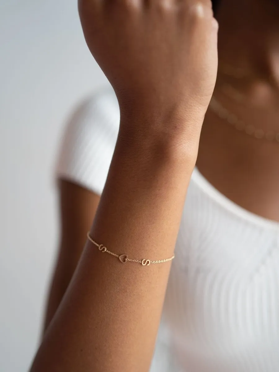 The Initial Bracelet 14K - 2 Letters