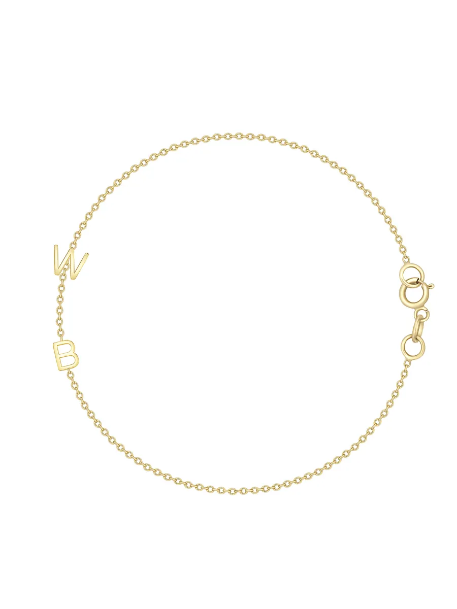 The Initial Bracelet 14K - 2 Letters