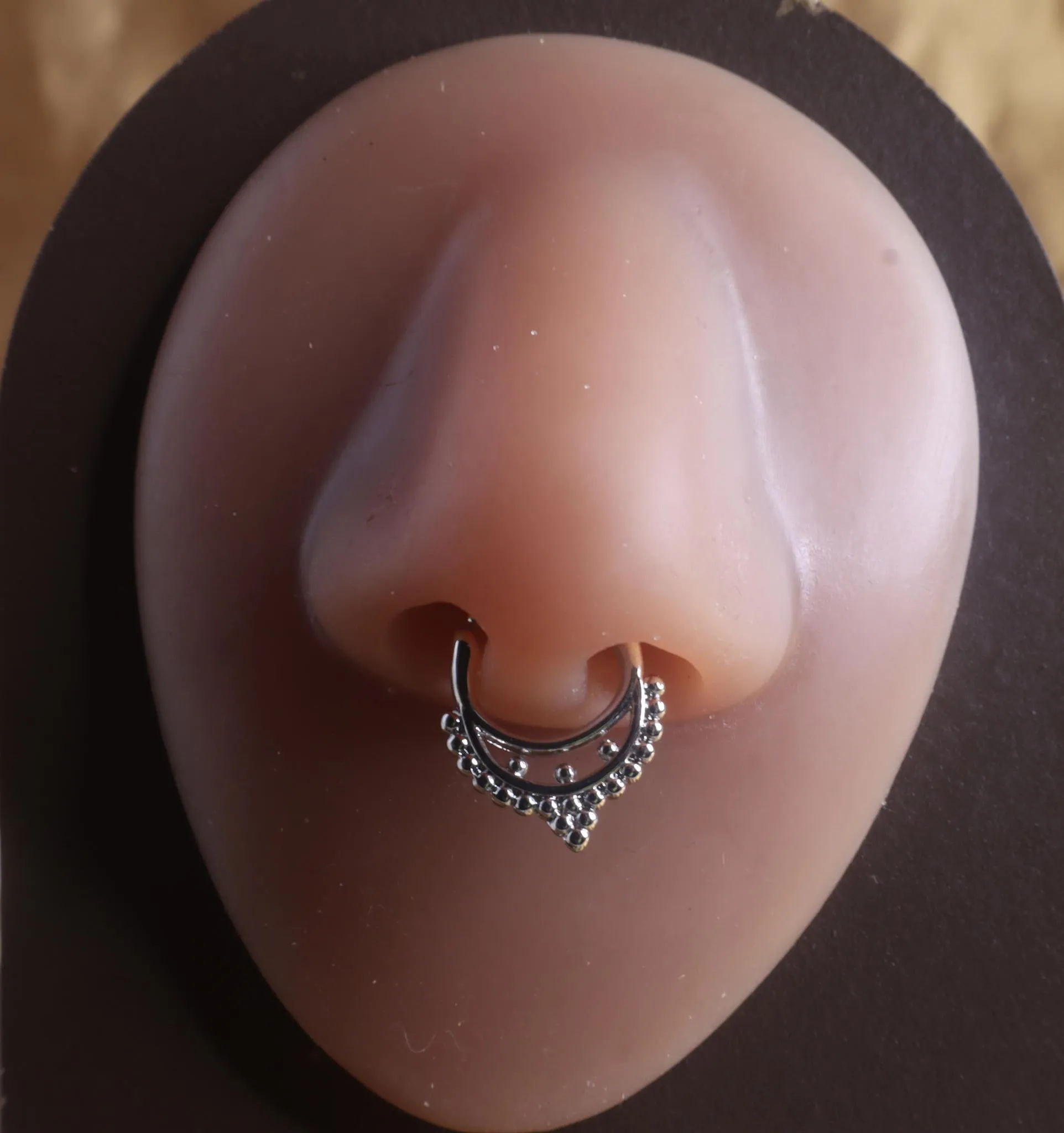 Three bead Septum Clicker Nose Hoop Piercing Jewelry