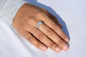 Three stone Round Cut Engagement Ring