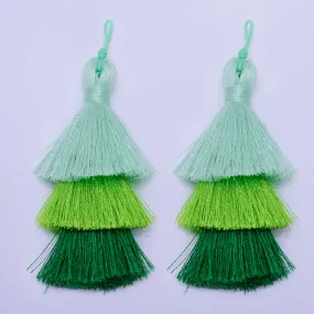 Three Tier Jewelry Tassels Light to Dark Tassels Bohemian Tassels Summer Jewelry 2pc 10199755