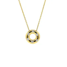 Tiffany and Co. Etoile Donut Charm Diamond Pendant Necklace