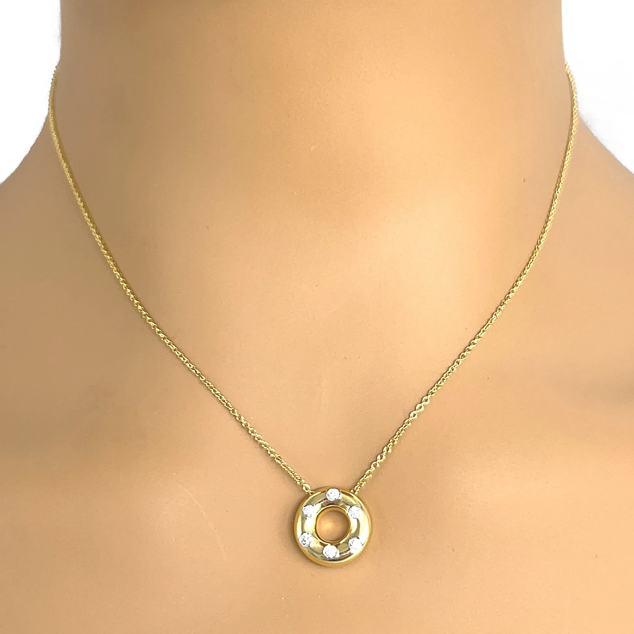 Tiffany and Co. Etoile Donut Charm Diamond Pendant Necklace