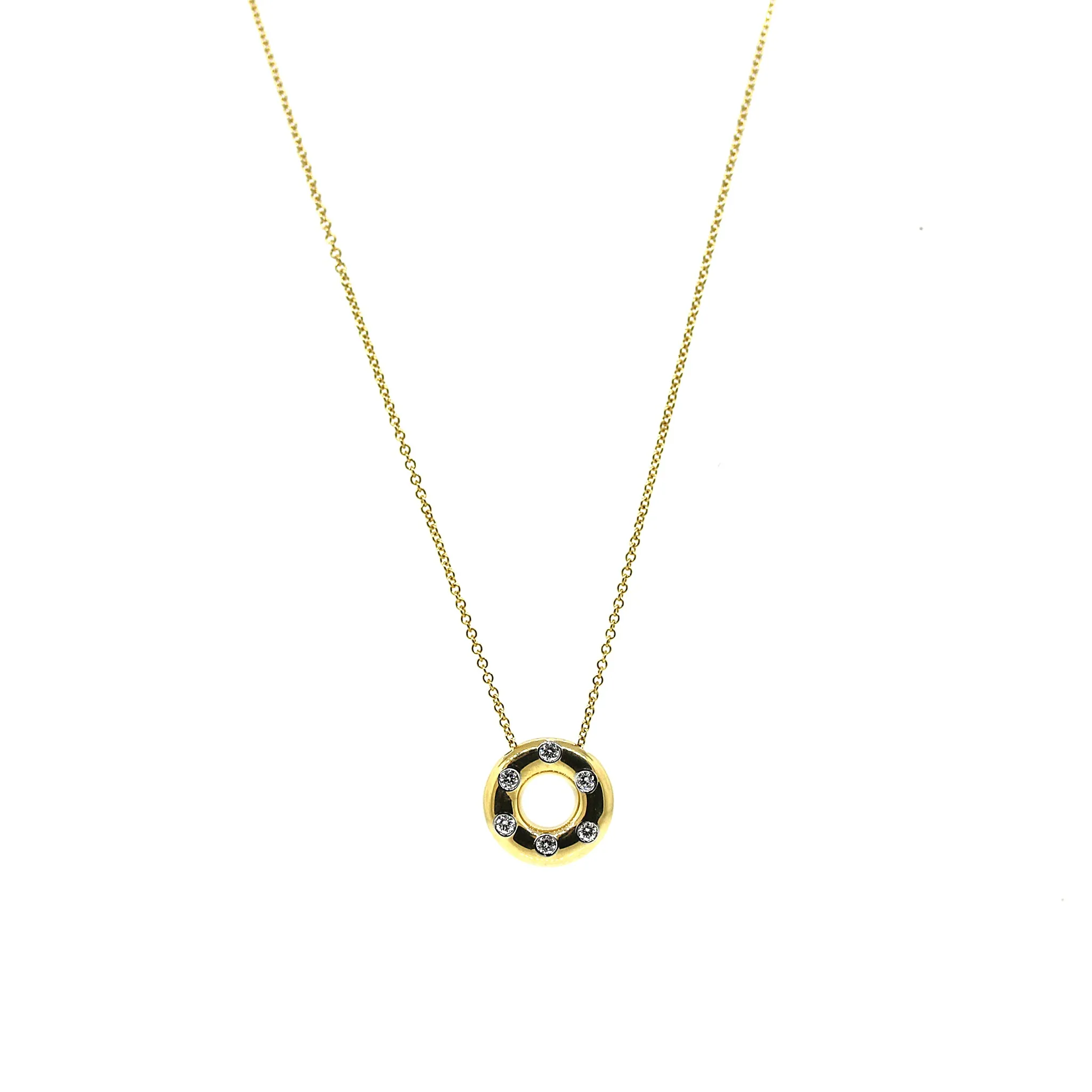 Tiffany and Co. Etoile Donut Charm Diamond Pendant Necklace