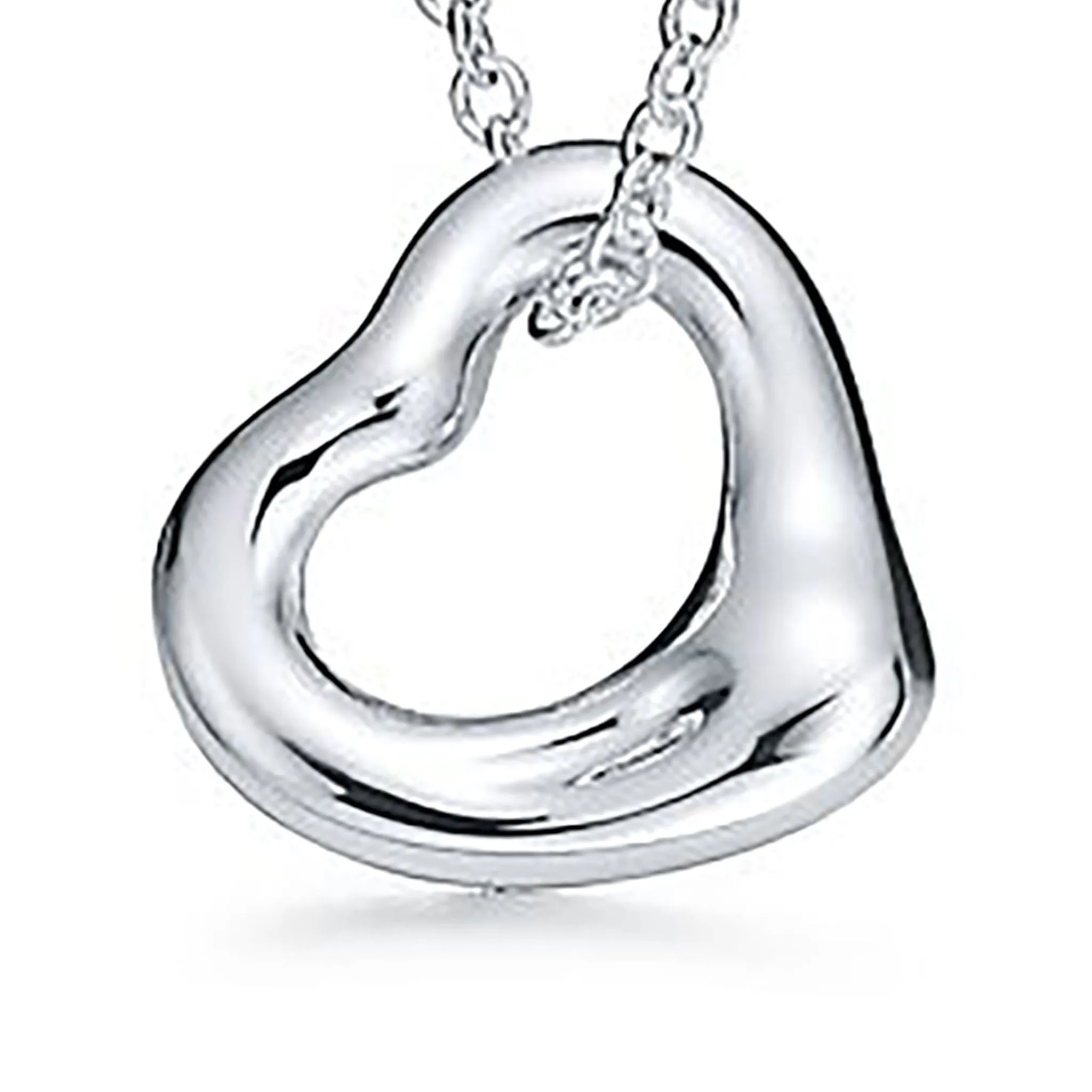 Tiffany and Co. Open Heart Silver Necklace