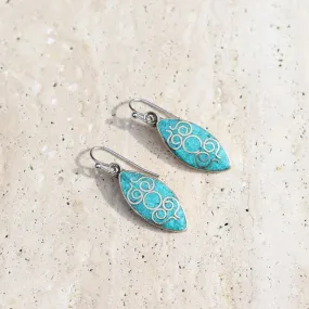 Turquoise Inlaid Earrings *Final Sale*