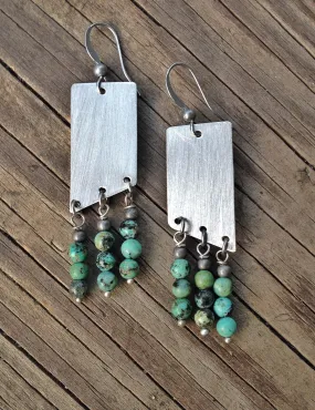 Turquoise Jewelry / Turquoise Earrings / Geometric Jewelry