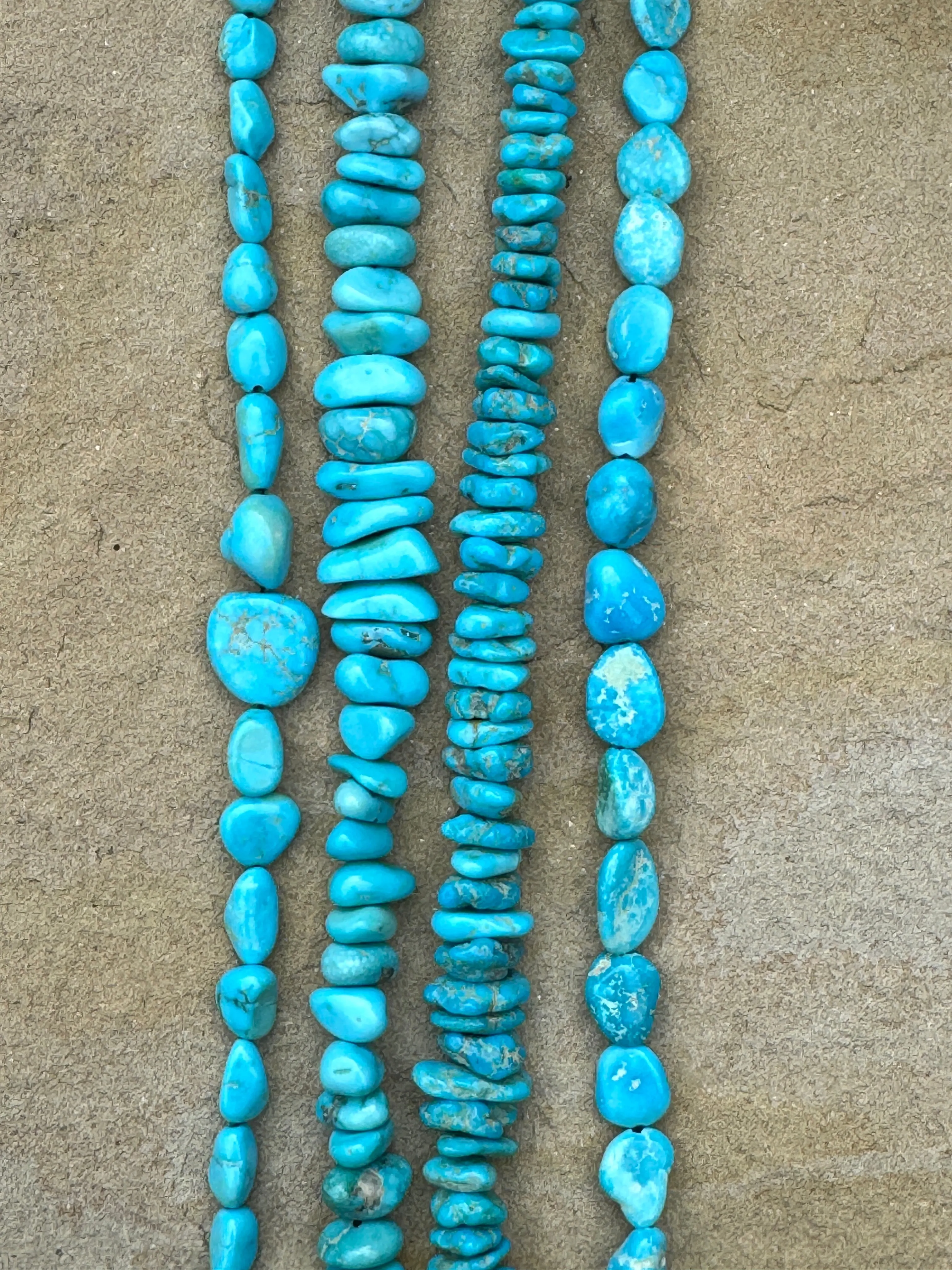 Turquoise Mountain Turquoise (Arizona) various Nugget Bead Strands, One 8 inch strand