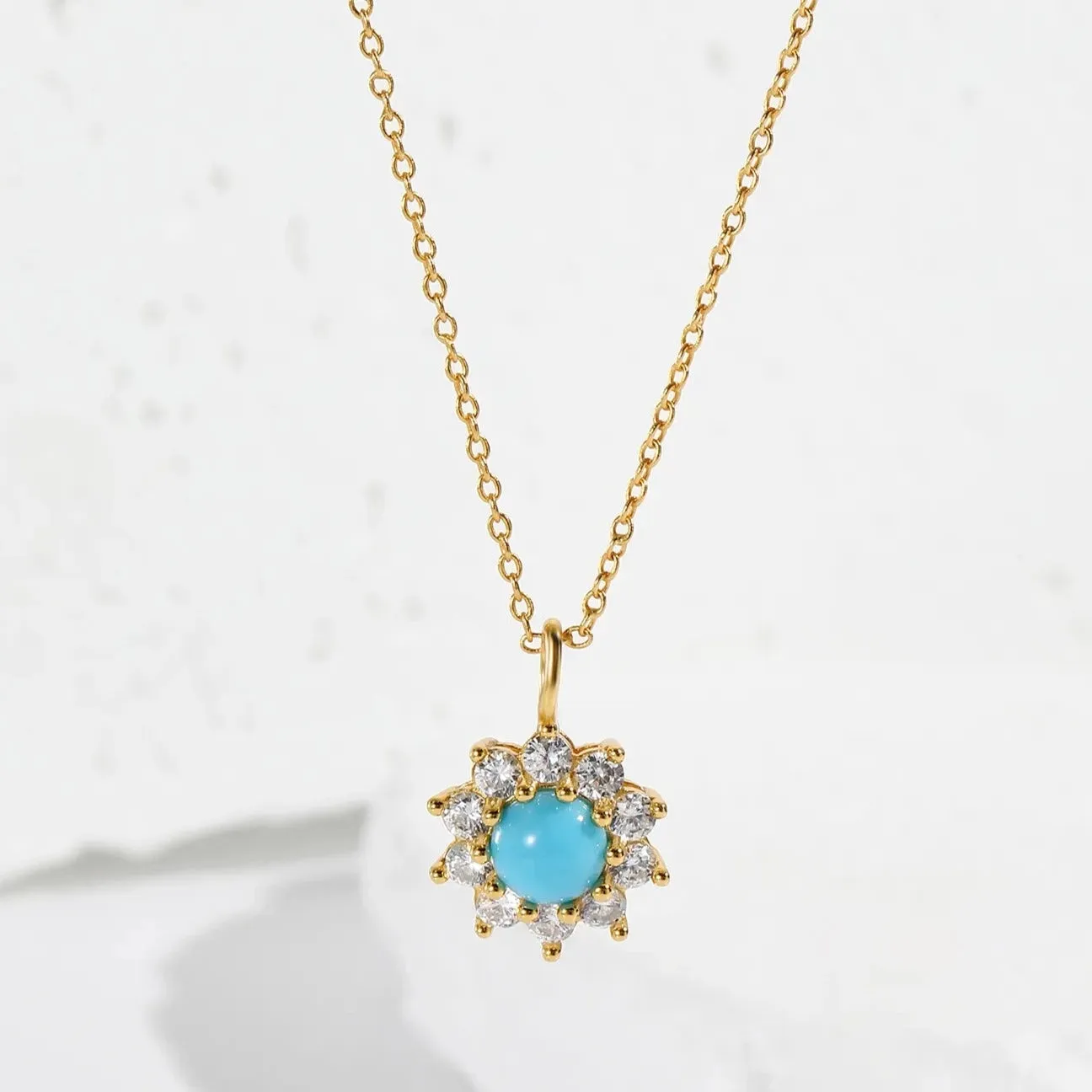 Turquoise Sunflower Necklace