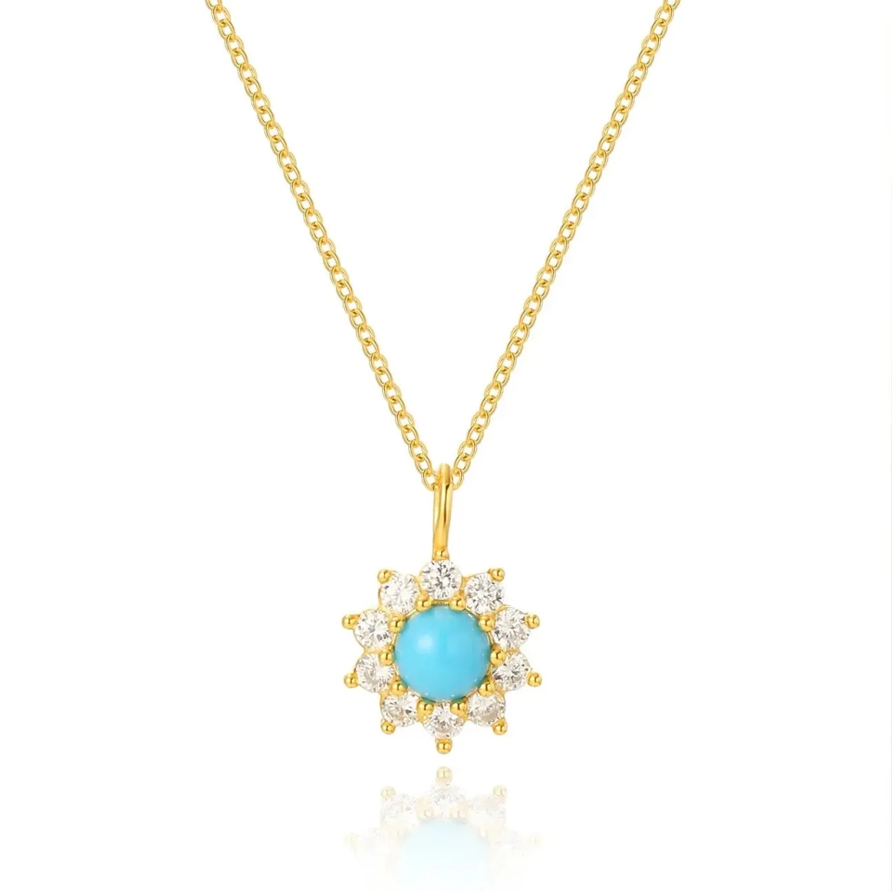 Turquoise Sunflower Necklace