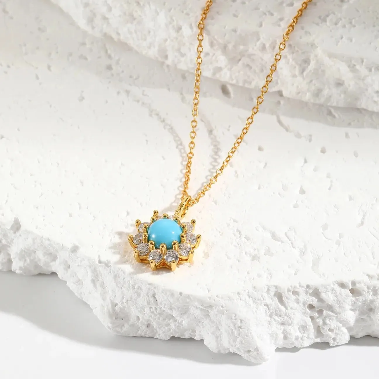 Turquoise Sunflower Necklace