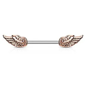 WildKlass Angel Wings 316L Surgical Steel Nipple Barbell Rings