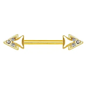 WildKlass Gold Plated Jeweled Double Triangle Nipple Bar