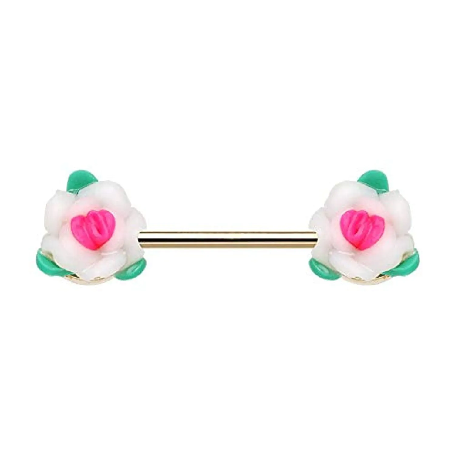 WILDKLASS Pastel Roses Flower Nipple Barbell Ring