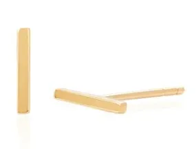 Yellow Gold 14K Mini Bar Stud Earrings